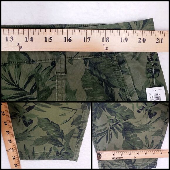 Old Navy Pixie Pant Leaf Print Size 20 Plus Long Ankle Crop Stretch Tropical NWT - Picture 11 of 11
